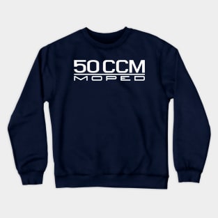 50cc moped emblem (white) Crewneck Sweatshirt